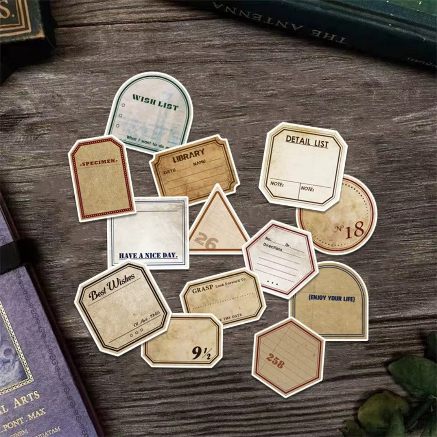 50 Stück Vintage-Text-Etikettenaufkleber mit kreativen englischen Buchstaben und Cartoon-Motiven in Multicolour von AnimeWorlds Store - Bild 2