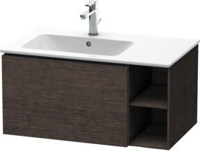 Duravit Waschtischunterschrank L-Cube in Eiweißdunkelgebürstet, Wandmontage mit Regalelement seitlich rechts, B/H/T: 82 x 48,1 x 40 cm - Bild 1