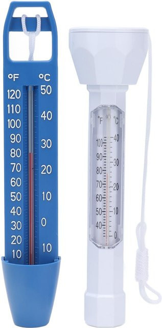 Neoglint Schwimmendes Poolthermometer-Set in Weiß und Blau für Schwimmbäder und Whirlpools zur Temperaturmessung - Bild 1