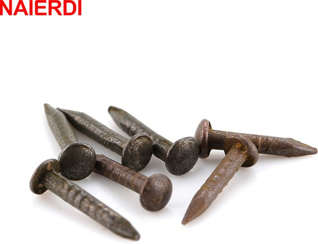 200 Stück NAIERDI Polsterungsnägel aus Messing in Bronze, Durchmesser: 1,2 mm, Länge: 8 mm bis 10 mm, dekorative Polsternägel für Möbel und Geschenkschachteln - Bild 1