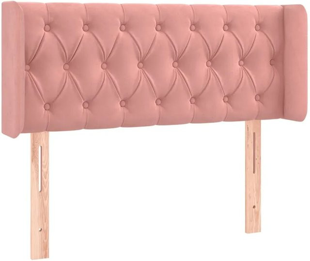 vidaXL LED Kopfteil aus Samt in Rosa mit integrierter Beleuchtung und USB-Ladeanschluss, B/T/H: 93 x 16 x 78/88 cm - Bild 1