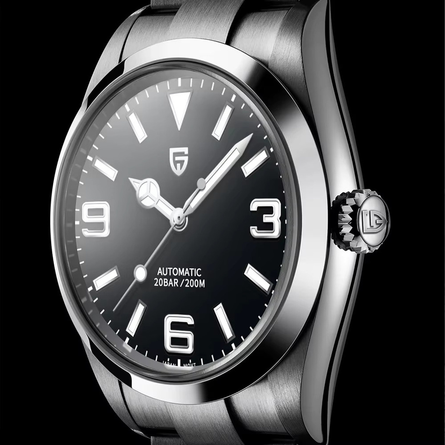 PAGANI DESIGN Automatik-Armbanduhr, Edelstahl, Saphirglas, Schwarz, Herren - Bild 4