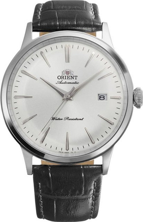 Orient Armbanduhr Bambino, Automatik, Edelstahl, Leder, 41 mm, Herren