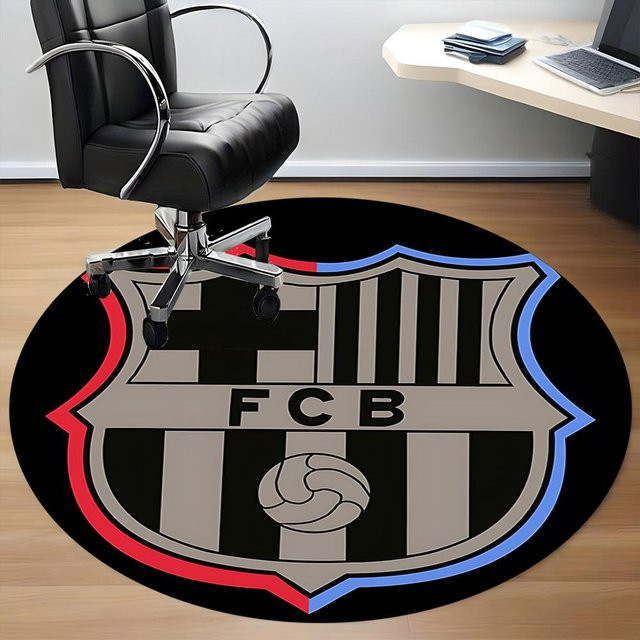 Runder Büroteppich FC Barcelona von Yi Xin One, schwarz, Durchmesser: 120 cm - Bild 1