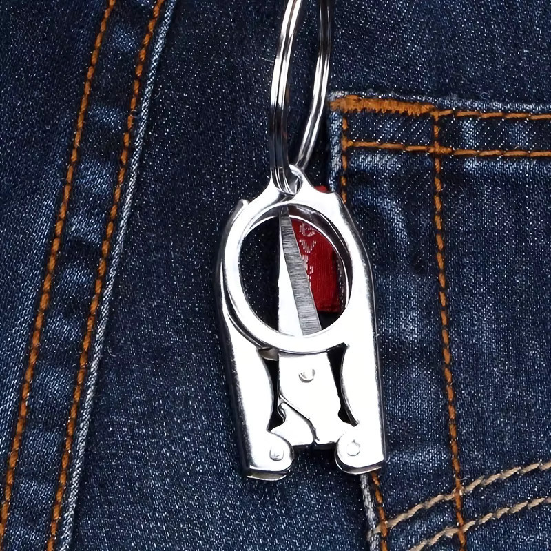 TWBEB Mini Klappschere aus Edelstahl in Silber für Reise, Nähen und Büro - Bild 3