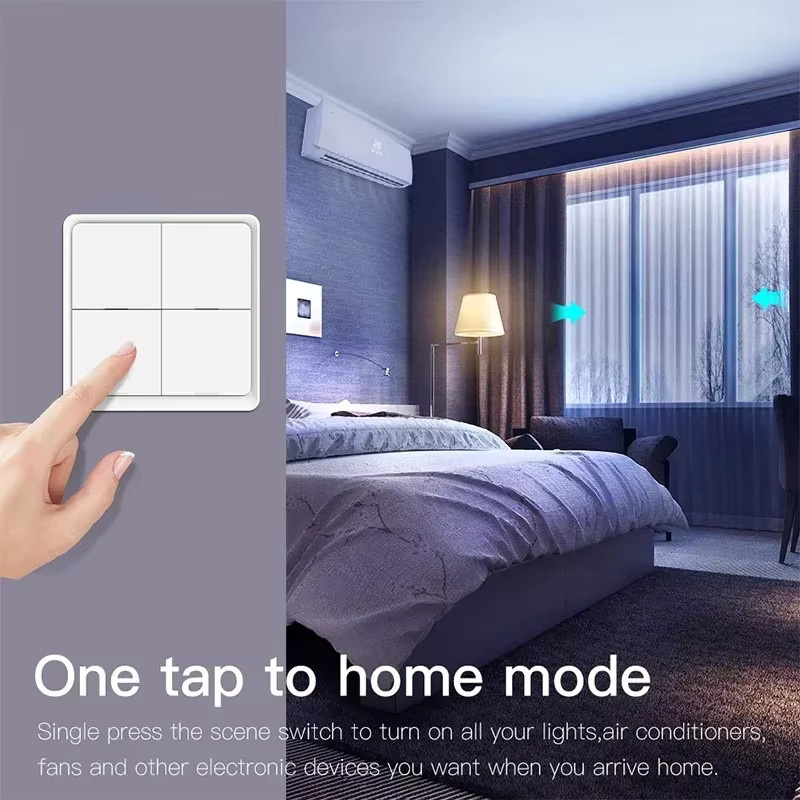 YIDI Tuya ZigBee 3.0 Smart Scene Switch Drahtloser Wandschalter für Szenenautomatisierung, Weiß - Bild 4