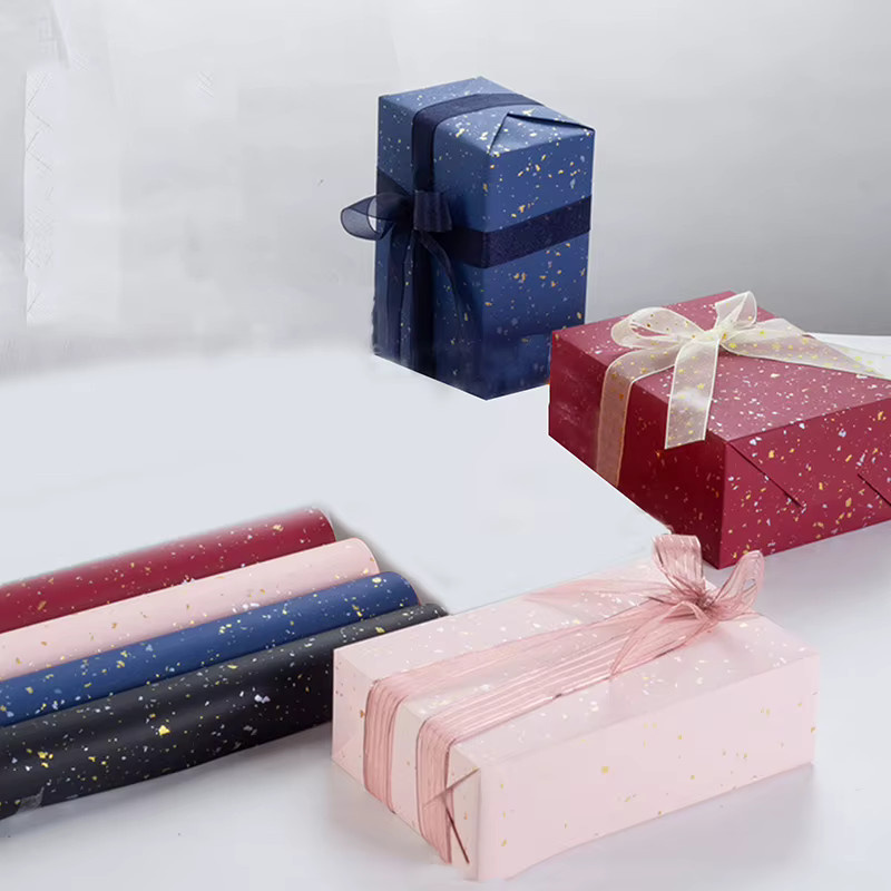 Glitzerndes und verdicktes Geschenkpapier in Rot und Multicolour für Geschenke und Blumensträuße - Bild 5