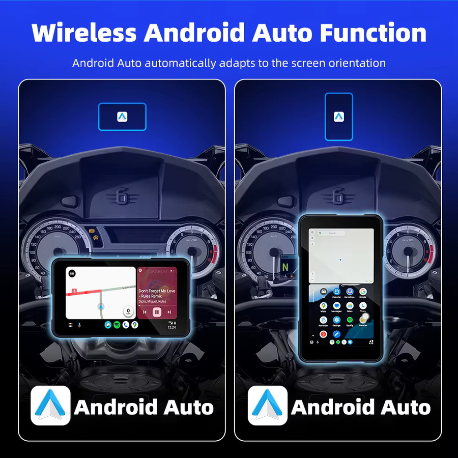 EKIY Wireless CarPlay und Android Auto Motorrad Navigation GPS mit 5,0 Zoll Display in Schwarz - Bild 3