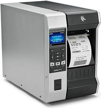 Zebra ZT610 Etikettendrucker ZT600 Serie in Grau mit 300 dpi, Thermotransfer- und Direktthermaldruck, Rollenbetrieb (10,8 cm), bis zu 305 mm/Sek., inklusive Schäler mit Mantelrücklauf, Anschlüsse: USB, Seriell, Gigabit LAN, USB-Host, NFC und Bluetooth 4.0 - Bild 1