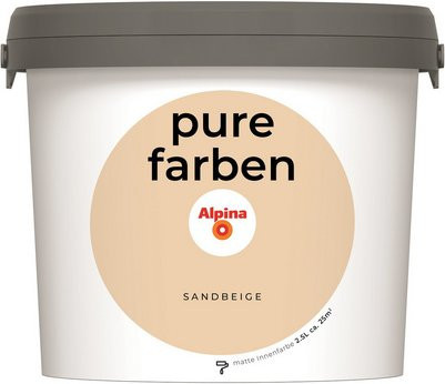 Alpina Wandfarbe Pure Farben Sandbeige matt, 2,5 l - Bild 1