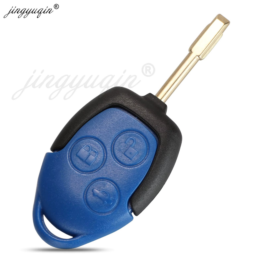Jingyuqin Ersatz 3-Tasten-Funkschlüsselgehäuse Set für Ford Transit Connect in Blau - Bild 2