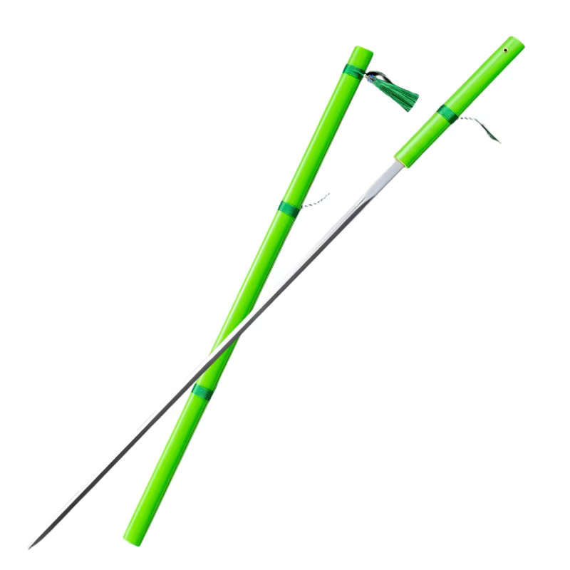 Muramasa Steel Tang Jian Schwert aus Hochmanganstahl mit grüner Bambusscheide als dekoratives Samurai-Katana - Bild 2