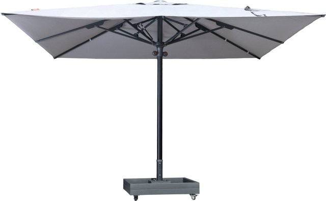 OUTFLEXX Sydney Sonnenschirm aus Aluminium in Grau mit Air-Vent System, UV-Schutz UPF 50+ und befüllbarem Schirmständer, Breite: 400 cm, Breite: 400 cm - Bild 1