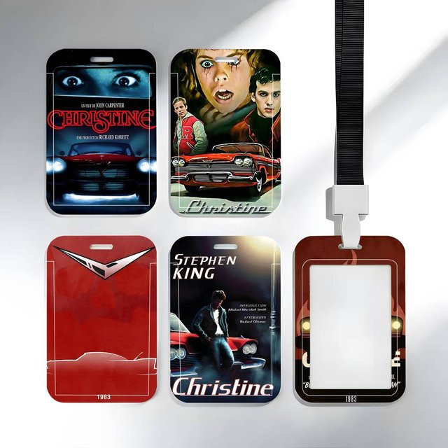 Ausweishülle im Retro Horrorfilm Design Christine 1983 für Schulkarten und Zugangskarten aus Kunststoff, Mehrfarbig - Bild 1