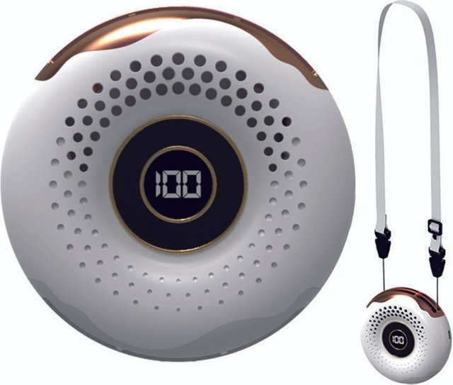 BC Electrical Appliances Tragbarer Donut-Hängehalsventilator in Weiß mit USB-Aufladung und geräuscharmem Betrieb für Sport und Reisen - Bild 1