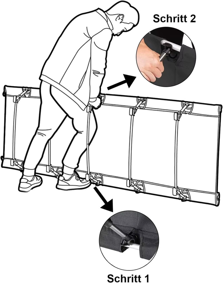 Naturehike Campingbett ultraleichtes Klappbett für Erwachsene in Grün oder Schwarz mit 150 kg Belastbarkeit - Bild 4