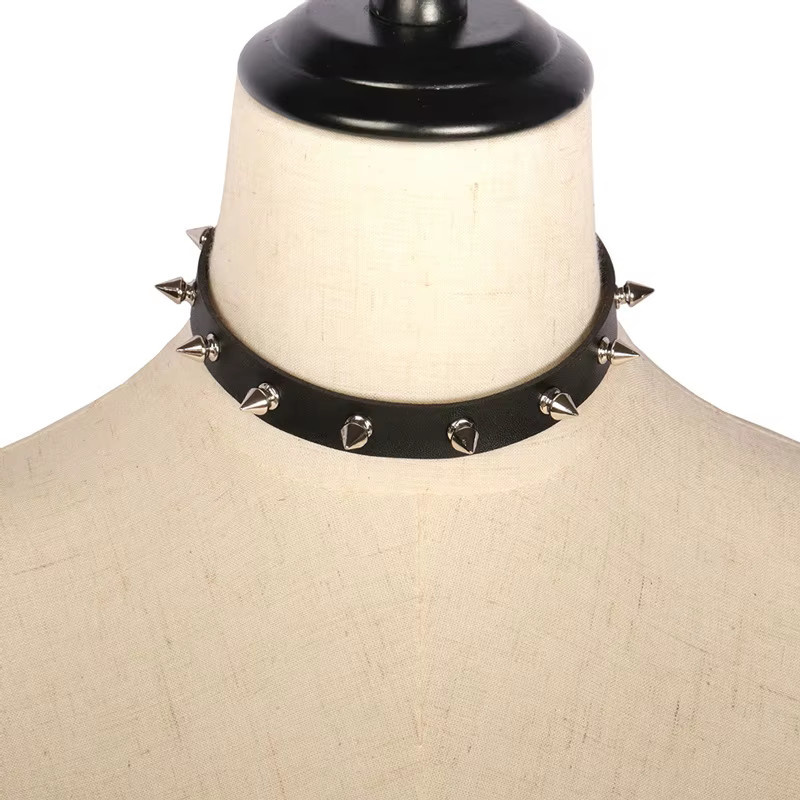 BOOCRE Schmuck-Set, Leder, Schwarz, Punk, Unisex - Bild 2