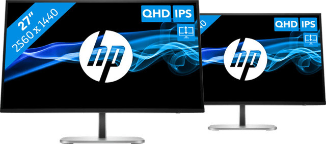 HP Series 5 Pro 527pq Doppelpack QHD IPS Monitor 27 Zoll Schwarz mit HDMI, DisplayPort und USB-C - Bild 1