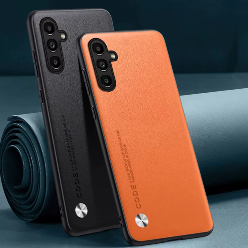 Luxus PU Leder Handyhülle für Samsung Galaxy A54 5G in Schwarz und Lila - Bild 2