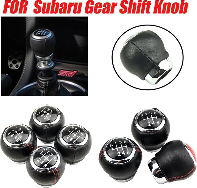 Leder Schaltknauf für Subaru Outback Legacy Forester Impreza STI WRX in Schwarz - Bild 1