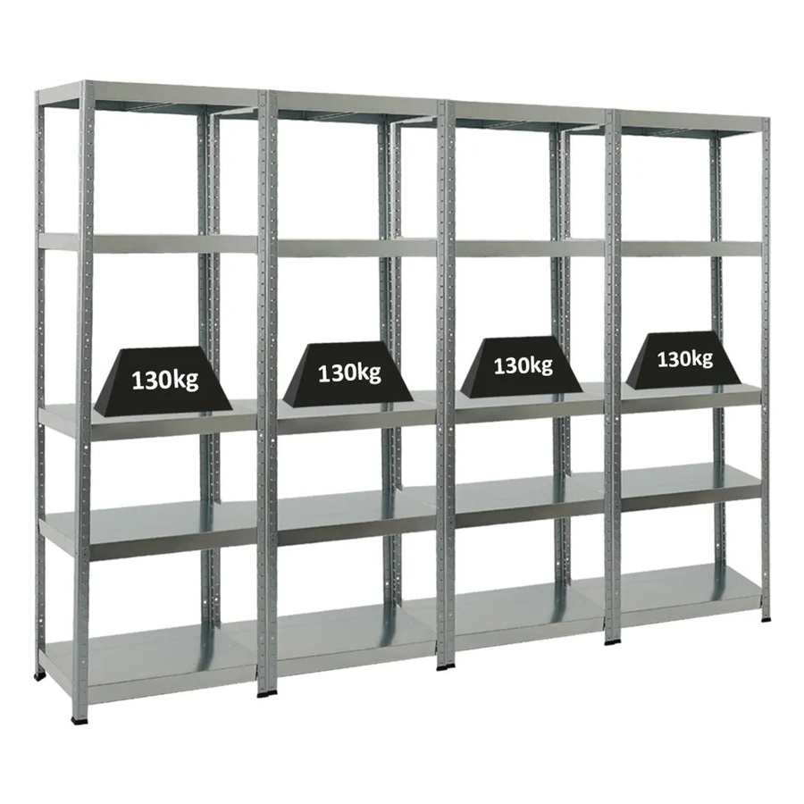 4er Set PROREGAL Schwerlastregal Steel Eagle, verzinkt, H x B x T: 180 x 60 x 40 cm - Bild 2