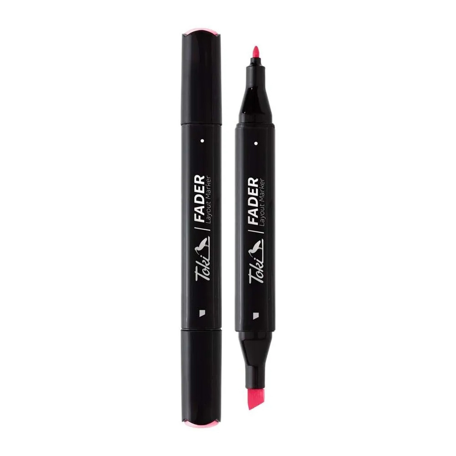 Toki Marker Fader Permanent Marker mit Keilspitze in Deep Red und 66 Farben - Bild 2