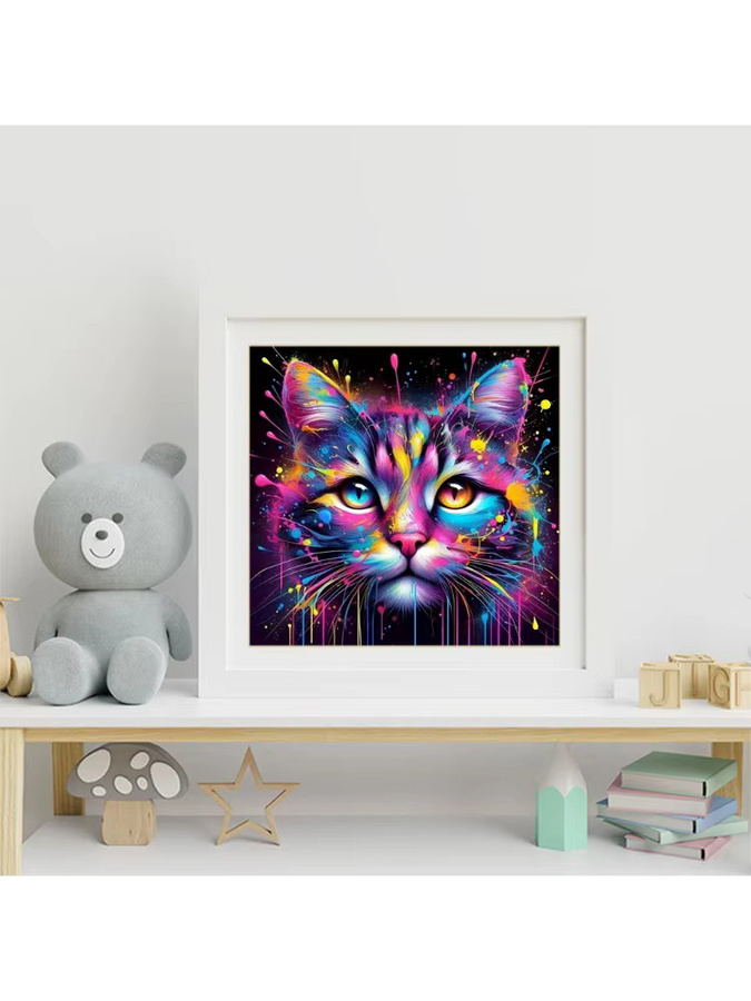EverShine Diamantmalerei Bastelset Katze Motiv mit runden Diamanten in Multicolour, B/H: 20 x 20 cm - Bild 3