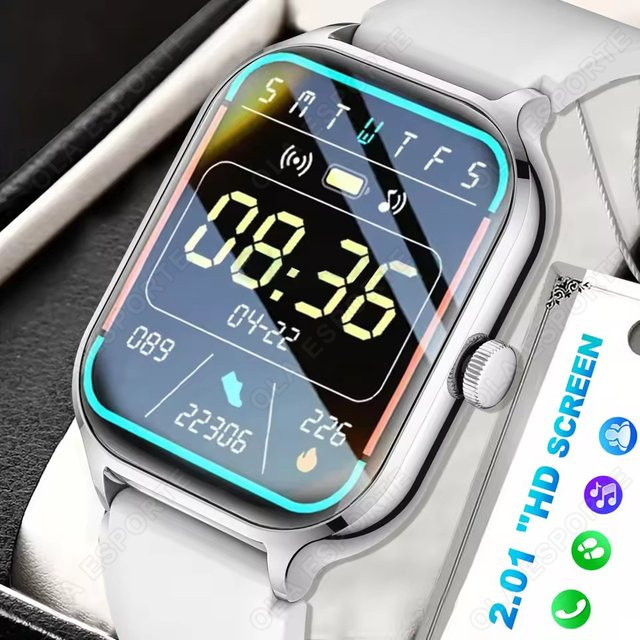 Ola Esporte Smartwatch HW12 in Pink mit 2,01 Zoll HD-Display, Bluetooth-Anruffunktion und Sportmodi für Android und iOS - Bild 1