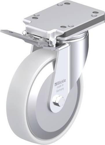 Blickle Stahlblech-Lenkrolle LH-PO 200K-IS-FA in Weiß mit 200 mm Rad-Durchmesser und 600 kg Tragfähigkeit - Bild 1