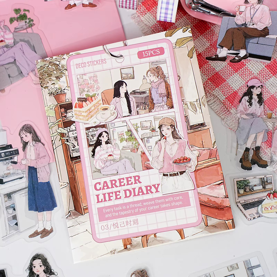 Etori Life Joyful Moments Work Break Chat Musteraufkleber für Scrapbooking und DIY-Projekte in Multicolour - Bild 2