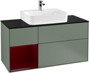 V&B Waschtischunterschrank Finion in Blau matt mit Regal links, B/T/H: 120 x 50,1 x 50,1 cm - Bild 1