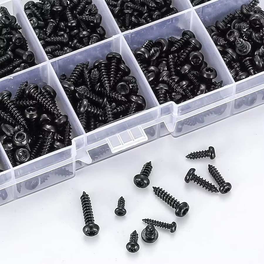 600 Stück Torx-Flachkopfschrauben-Set aus Kohlenstoffstahl in Schwarz mit M2 M2.3 M2.6 und M3 Größen - Bild 4