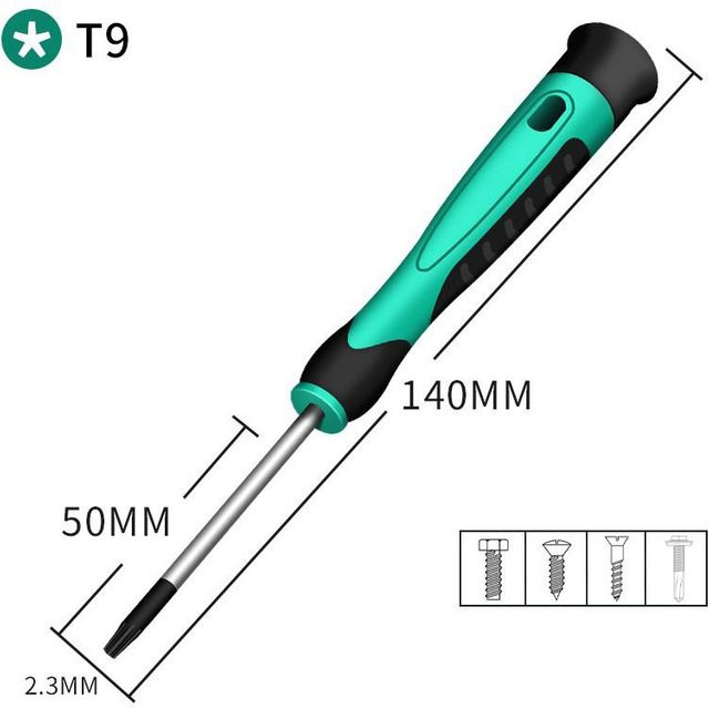 AXE SHAN Präzisionsschraubendreher Set in Türkis aus Edelstahl für Handy, Computer und Kamera mit Schlitz, Kreuz und Pflaume - Bild 1