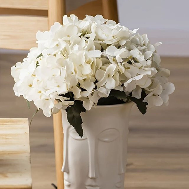 TTCY Künstliche Hortensien in Weiß für Tischdekoration, Hochzeit und Valentinstag - Bild 1