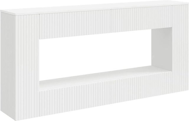 vidaXL Konsolentisch modern in Weiß Gestreift aus Holzwerkstoff B/T/H: 155 x 29 x 74 cm - Bild 1