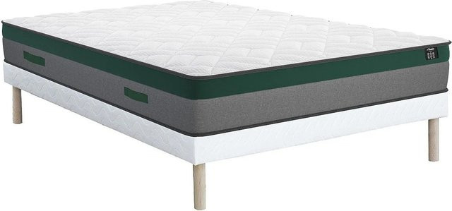 YSMÉE Bettgestell mit Matratze und Lattenrost Prestige in Weiß, B/T: 160 x 200 cm - Bild 1