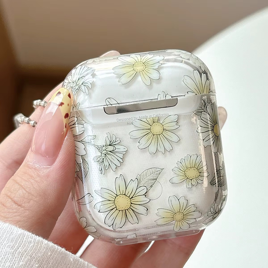 Transparente TPU-Schutzhülle mit Blumenmuster für Apple AirPods 1, 2, 3, 4 und AirPods Pro / Pro 2 - Bild 2
