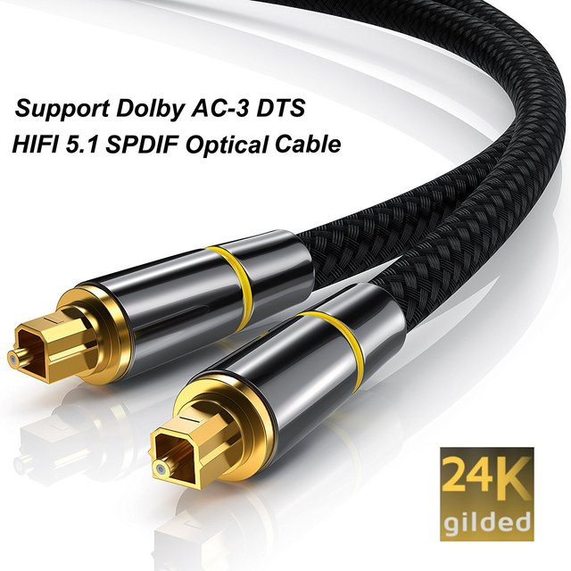 Jiansu Digitales Optisches Audio Kabel SPDIF Toslink in Schwarz für TV Box, PS4, Soundbar und Verstärker - Bild 1