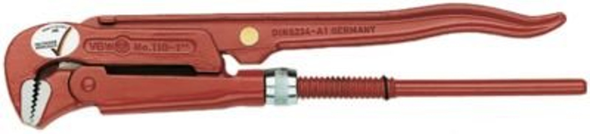 VBW Eckrohrzange aus Chrom-Vanadium in Rot mit 1 Zoll Spannweite und 45 Grad Winkel - Bild 4