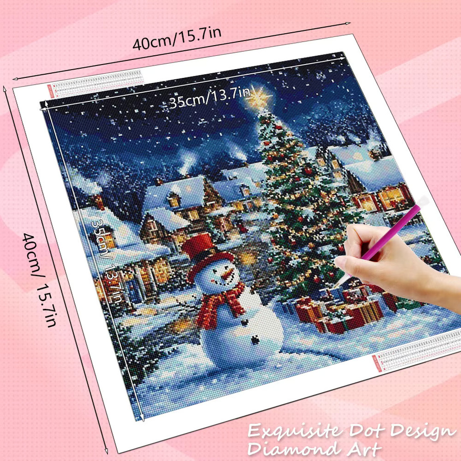 HUACAN 5D Diamant-Mosaik-Set Weihnachtsbaum Landschaft Wandkunst, Mehrfarbig - Bild 2