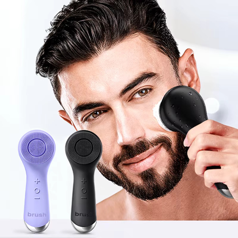 Silikon-Gesichtsreinigungsbürste mit Vibrationsmassage, Schwarz, Unisex - Bild 1