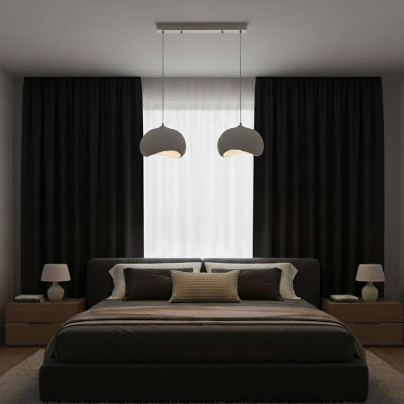 Opviq Pendelleuchte Yontu in Weiß aus Metall und Polyester-Mischgewebe mit 2 E27 Fassungen, B/H/T: 29 x 120 x 34 cm - Bild 3