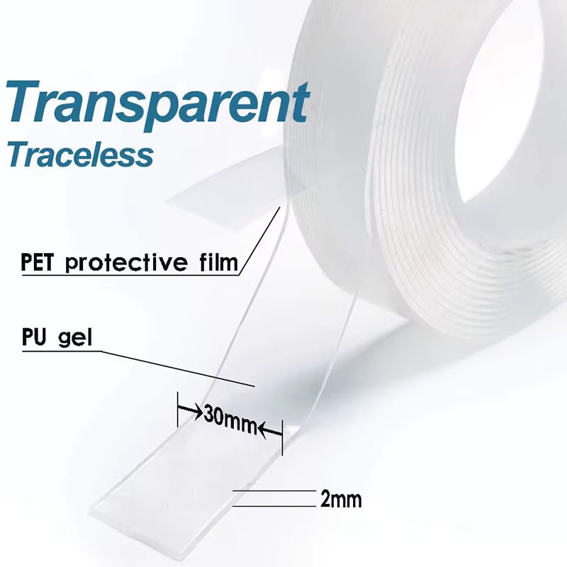 KAK Nano Magical Tape Doppelseitiges Klebeband, transparent, wiederverwendbar und wasserdicht, 2 mm Dicke - Bild 3