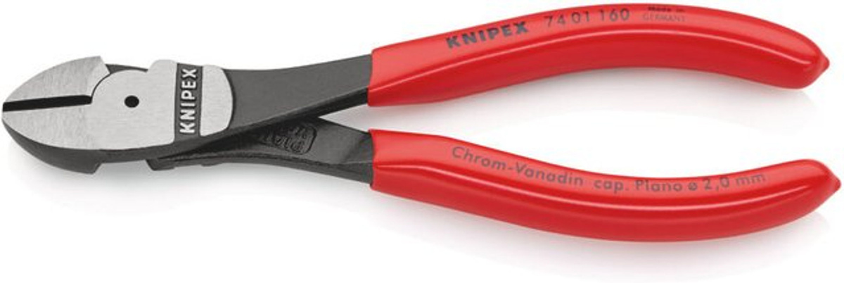 Knipex Kraft-Seitenschneider 74 01 160 mit Facette, schwarz atramentiert - Bild 2