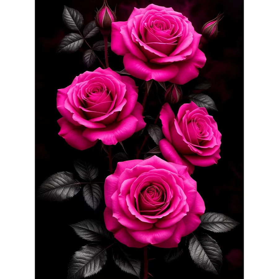 EverShine Diamantstickerei Rose Bild mit Strass als Mosaik Set, Blumen Motiv, Vollbohrer, Quadratisch, B/H: 30 x 30 cm - Bild 4