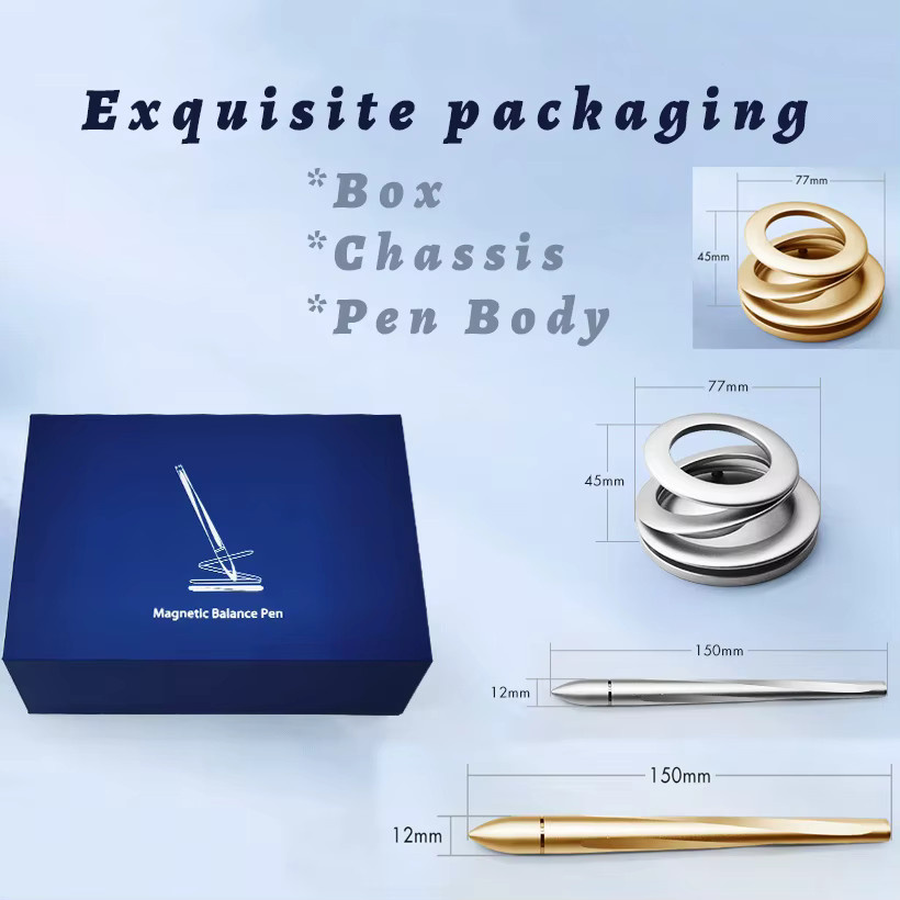 Multifunktionaler magnetischer Levitationsstift aus Metall in Silber oder Gold für das Büro - Bild 3
