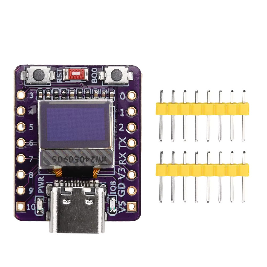 Diymore ESP32-C3 Supermini Entwicklungsboard mit 0,42 Zoll OLED-Display, Bluetooth und USB-C-Schnittstelle in Weiß und Blau - Bild 3