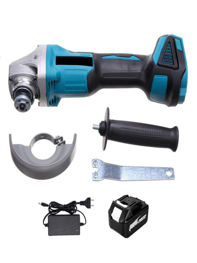 OWJHE Bürstenloser elektrischer Winkelschleifer mit variabler Geschwindigkeit, 125 mm, Blau, kompatibel mit Makita 18 V Akku-System - Bild 7