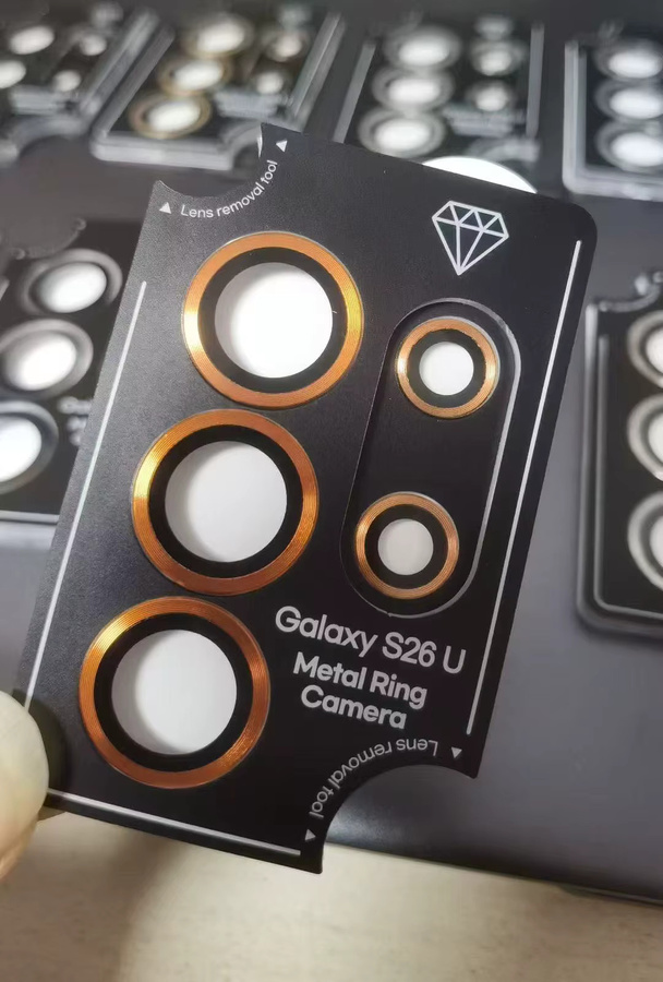 Fim Kameraobjektivschutz aus gehärtetem 9H Glas mit Metall-Ringabdeckung für Samsung Galaxy S26 Ultra, S26 Plus und S26 in Orange - Bild 2