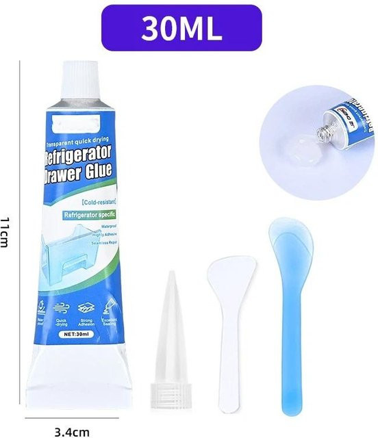 Nores Reparaturkleber für Kühlschrankdichtungen, wasserdicht und kältebeständig, Weiß, 11 g - Bild 1
